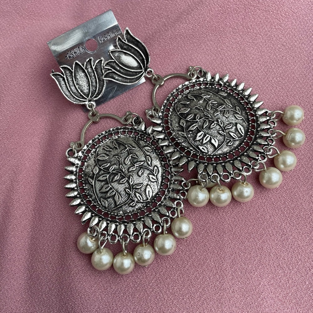 Ethnic Oxidized silver earrings